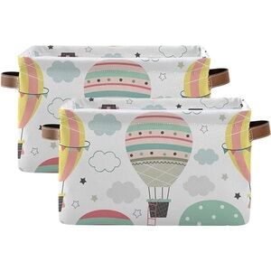 NEW 2 Hot Air Balloon Kids Storage Bins - Multicolor
